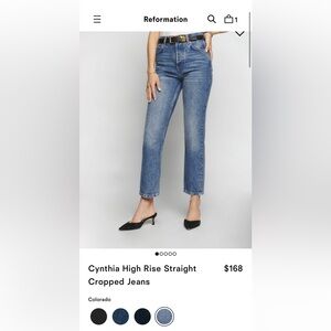 Reformation Cynthia High Rise Straight Cropped Jeans